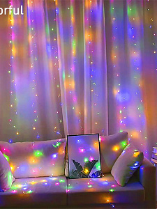 Огонек OG-LDG10 гирлянда-штора LED Мультицвет (3х1м,100 ламп,USB)