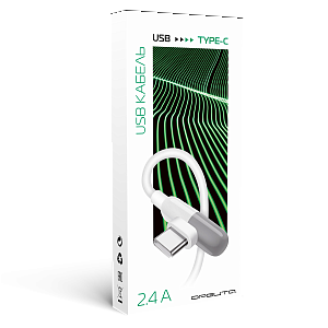 Орбита OT-SMT28 Черный кабель USB 2.4A (TYPE C) 1м угловой