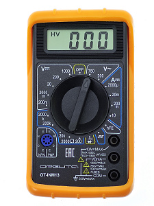 Мультиметр цифровой с прозвонкой в калоше тестер тока и напряжения Орбита OT-INM13