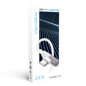 Орбита OT-SMM57 Белый кабель USB 2.4A (microUSB) 1м угловой