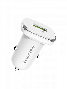 BOROFONE BZ12A Белый ЗУ авто USB (QC3.0, 3000mA)