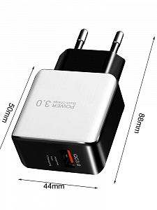 Зарядное устройство для телефона, Быстрая зарядка 20W с кабелем Lightning адаптер QC 3.0 Орбита OT-APU50