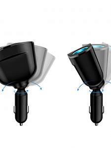 Разветвитель прикуривателя автомобильный на 2 гнезда + 2*USB TDS TS-CAU68A