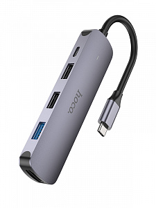 HOCO HB27 концентратор USB (3*USB, PD60W, HDMI)