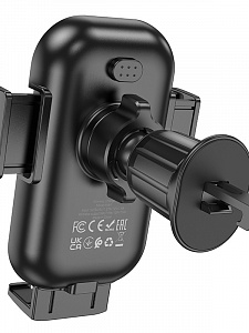 HOCO HW4 Черный держатель для смартфонов + беспроводное ЗУ 10W (в воздуховод)