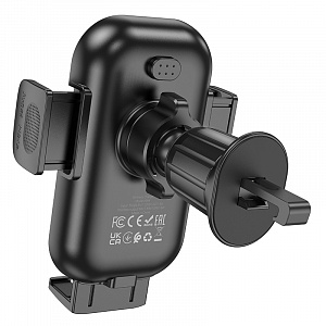 HOCO HW4 Черный держатель для смартфонов + беспроводное ЗУ 10W (в воздуховод)