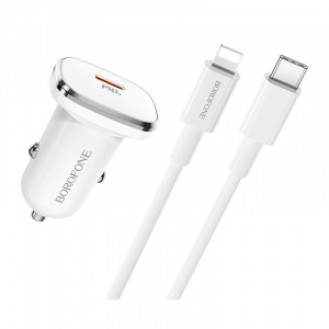 BOROFONE BZ12B ЗУ авто USB + кабель iOS Lightning (PD18W, 3000mA)