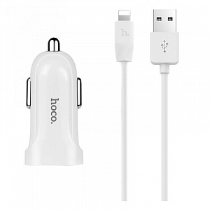 HOCO Z2A ЗУ авто USB + кабель iOS Lightning (5B,2400mA)