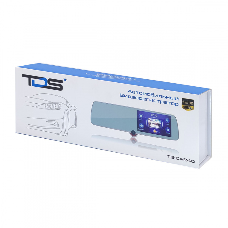 TDS TS-CAR40 автовидеорегистратор зеркало+камера