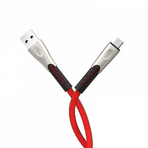 HOCO U48 Красный кабель USB 2.4А (microUSB) 1.2м