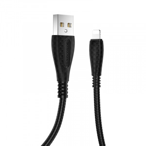 BOROFONE BX38 Черный кабель USB 2.4A (iOS Lighting) 1м