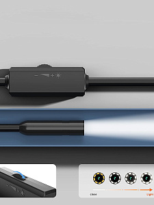 Эндоскоп гибкая камера для айфона (Iphone) Lightning с подсветкой 2м Орбита OT-SME18