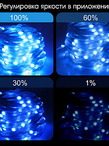 Умная светодиодная гирлянда 10 метров Bluetooth Огонёк OG-LDG19