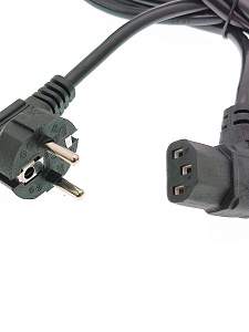 Кабель питания сетевой C13 для компьютера угловой 1.5м Орбита OT-ELS08 Черный