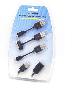 Орбита TD-1102 переходник USB (3 разъёма,Nokia,iPhone,Black Berry,HTC)