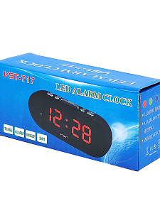 Часы электронные настольные от сети с будильником VST 717-1 Красные