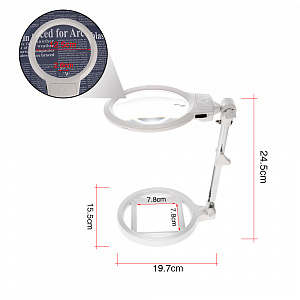 Лупа настольная с подсветкой на гибкой ноге Орбита INL53