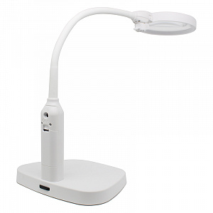 Лупа настольная с подсветкой на гибкой ноге с прищепкой 2 в 1 Орбита OT-INL76