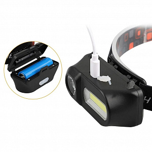 Фонарь налобный аккумуляторный мощный Следопыт ST-FLG07