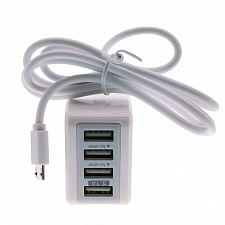 Орбита OT-APU51 ЗУ с 4*USB + кабель Micro USB (5В, 2400mA)