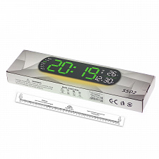 Часы настенные электронные с температурой и пультом Орбита OT-CLW16 Зеленые