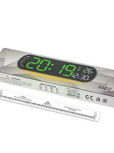 Часы настенные электронные с температурой и пультом Орбита OT-CLW16 Зеленые