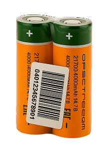 Аккумулятор 21700 высокотоковый, 4000мАч, плоский пин, 2шт Орбита