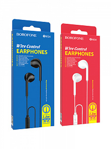 BOROFONE BM54 Белые наушники-гарнитура (3.5мм)
