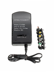 Зарядка для ноутбуков универсальный блок питания с насадками 3-12В, 30Вт Орбита OT-APB60