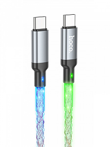 HOCO U112 Серый кабель PD60W (TYPE-C-TYPE-C) 1м LED