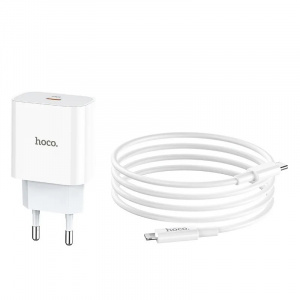 HOCO C76A Plus Белый ЗУ с TYPE-C + кабель IOS Lighting (PD20W, 3000mA)