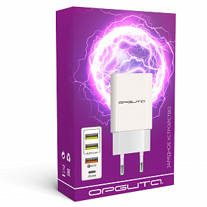 Зарядное устройство для телефона на 4 гнезда, Быстрая зарядка 20W адаптер QC 3.0/PD Орбита OT-APU58