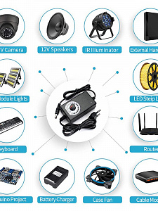 Орбита OT-APB115 Черный адаптер питания (3-12B, 3000mA, 5.5мм) 1.8м
