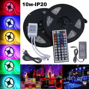 Светодиодная лента комплект с пультом 10м IP20 Огонек OG-LDL03