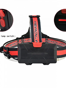 Фонарь налобный, фонарик аккумуляторный Следопыт PT-FLG09