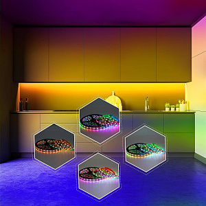 Огонек OG-LDL45 LED лента адресная RGB 5м (SMD5050,WS2812,3pin,5В, IP20)