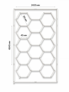 Модульное светодиодное освещение для детейлинга СОТЫ 14шт 680W, комплект 2435х4850 мм Огонёк OG-LDP47