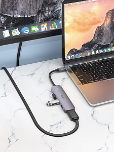 HOCO HB27 концентратор USB (3*USB, PD60W, HDMI)