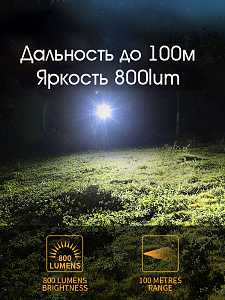 BORUIT V8 Голубой/Фиолетовый фонарь ручной