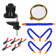 Третья рука для пайки с лупой 4 руки Помощник PM-INP23