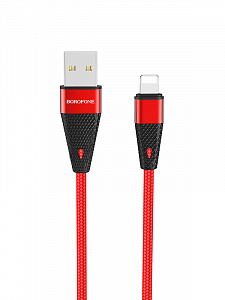 BOROFONE BU10 Красный кабель USB 2.4A (iOS Lighting) 1.2м