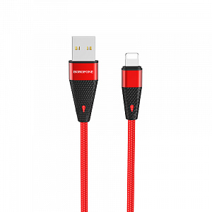 BOROFONE BU10 Красный кабель USB 2.4A (iOS Lighting) 1.2м
