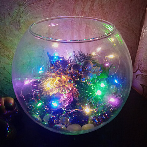 Огонек OG-LDG13 гирлянда LED RGB-импульс (5м,2*AA) (УПАКОВКА 10ШТ)