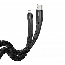 HOCO U78 Черный кабель USB 2.4A (iOS Lighting) 1.2м