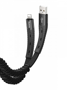 HOCO U78 Черный кабель USB 2.4A (iOS Lighting) 1.2м