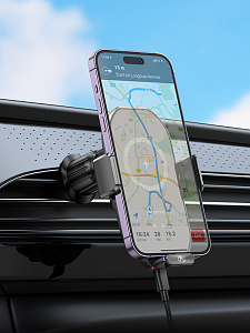 BOROFONE BH205 Черный держатель для смартфонов + беспроводное ЗУ 10W (в воздуховод)