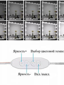 Светильник для зеркала светодиодный 5 лампочек Огонёк OG-LDP13