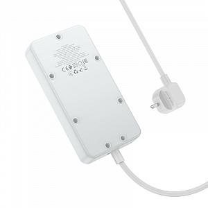 HOCO AC8A Белый сетевой фильтр (3гн, 1*QC3.0,1*PD30W,2*USB) 1.5м
