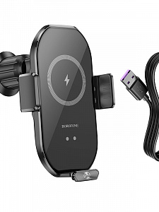 BOROFONE BH205 Черный держатель для смартфонов + беспроводное ЗУ 10W (в воздуховод)
