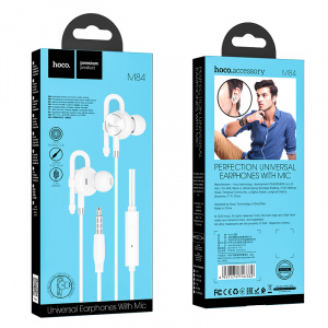 HOCO M84 Белые наушники вакуум - гарнитура (3.5мм)